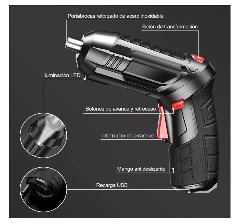 Destornillador inalambrico Kit de 46 piezas